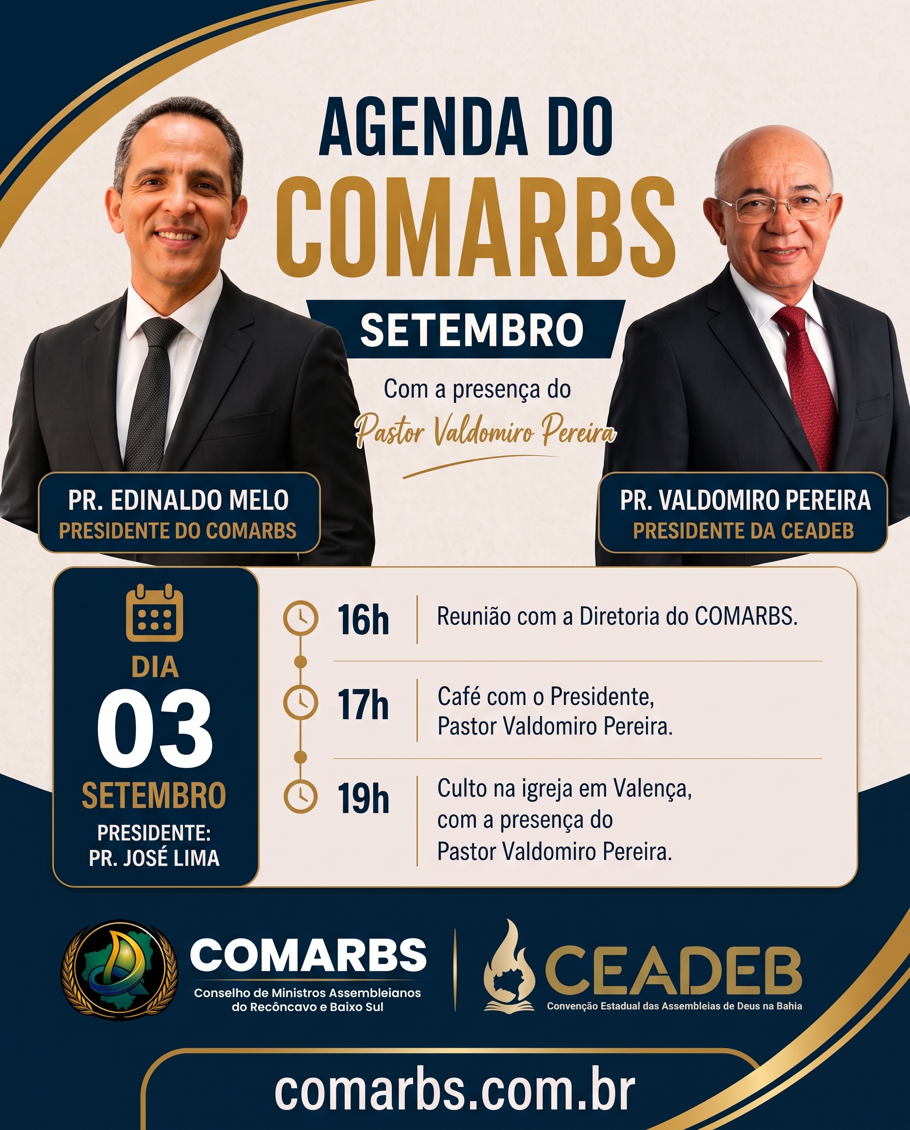 Agenda do COMARBS — 03 de Setembro em Valença