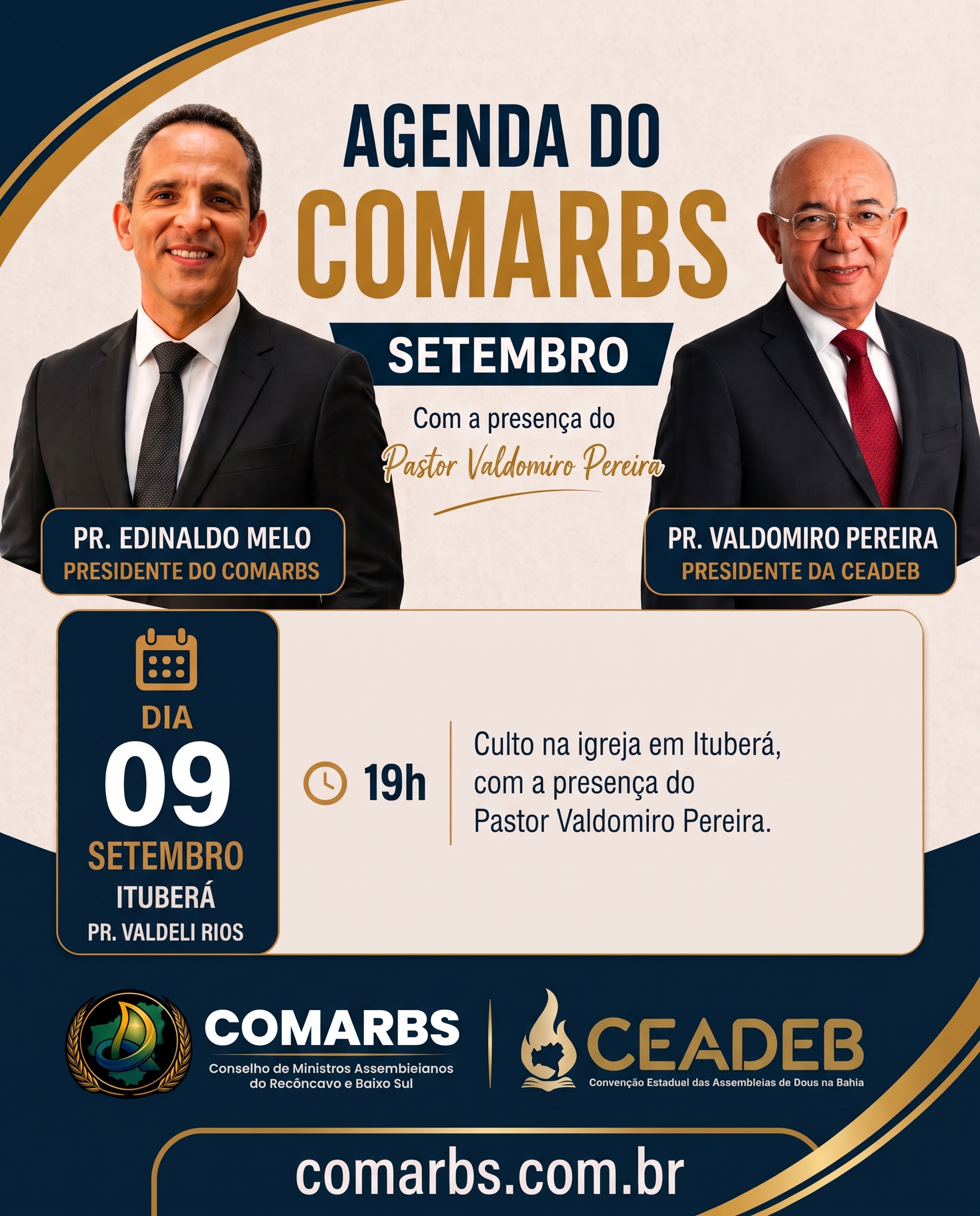 Agenda do COMARBS — 09 de Setembro em Ituberá