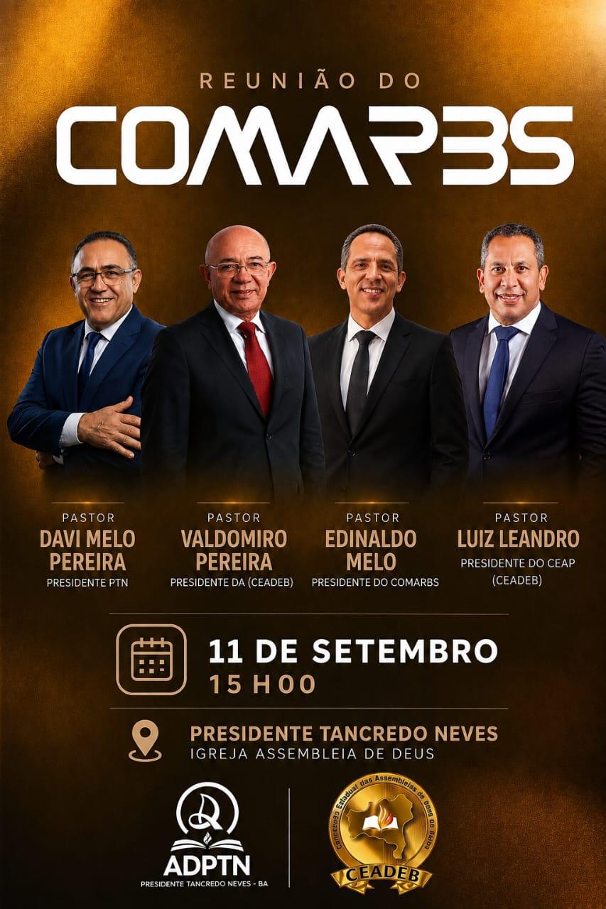 Agenda do COMARBS — 11 de Setembro em Presidente Tancredo Neves