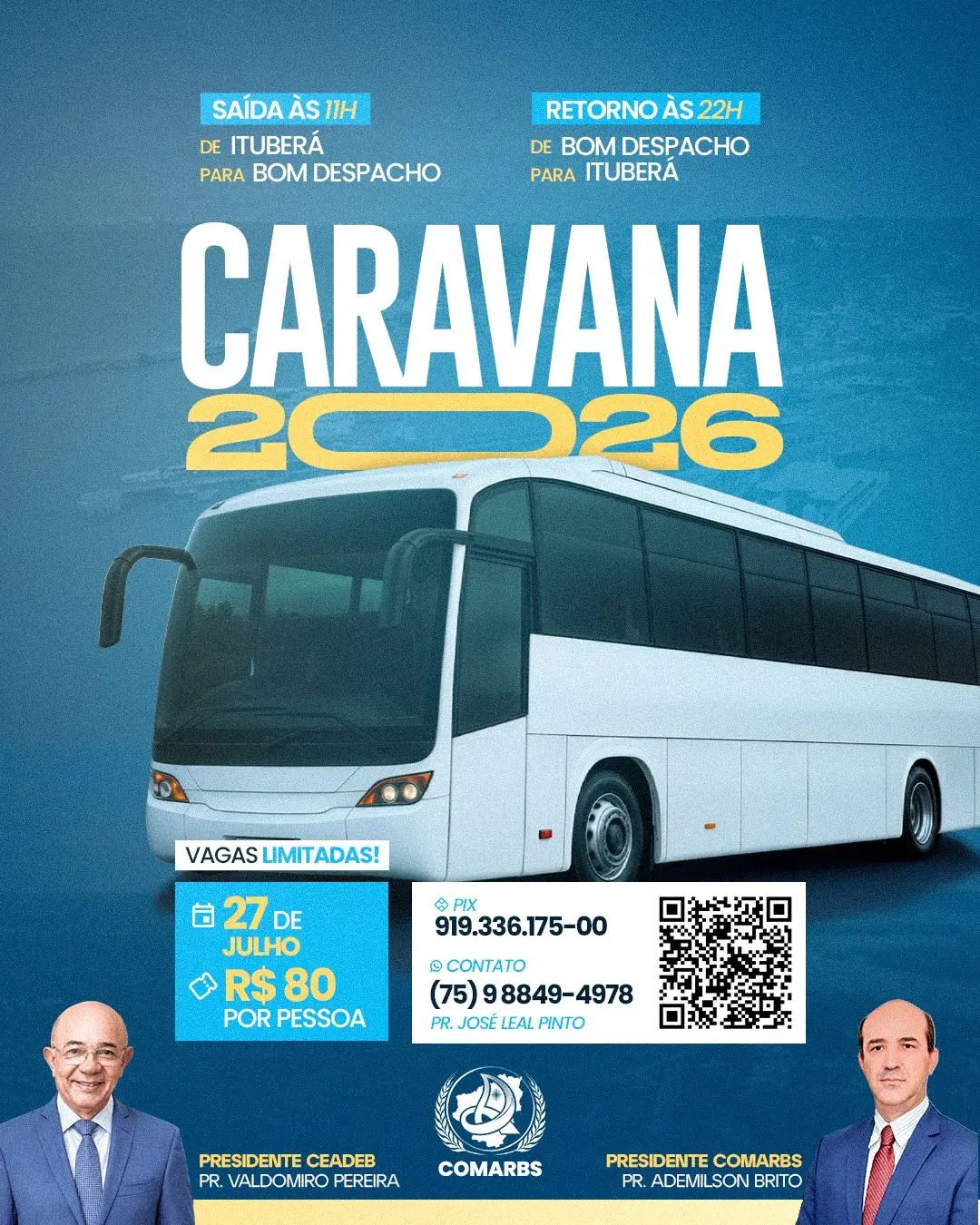 Caravana 2026 — Aniversário do Pr. Valdomiro Pereira